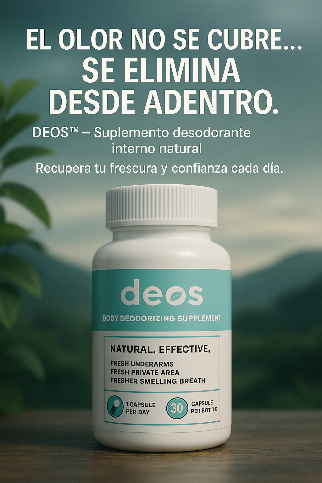 DEOS™ — Suplemento desodorante interno natural.